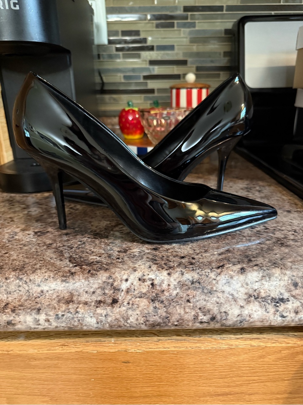 Nine West Black Patent Pointed Toe Stiletto Heels